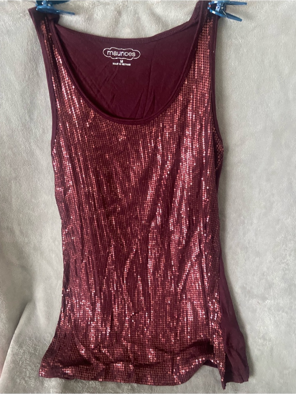 Maurices Burgundy Sequin Tank Top